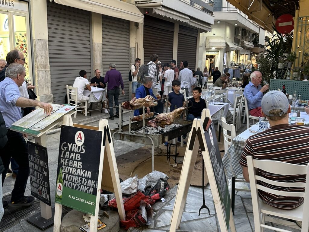 lamb on spit plaka